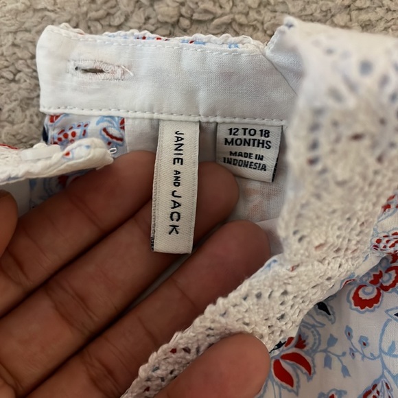 Janie and Jack Red,White, Blue Paisley Bubble 12-18M - Picture 9 of 9